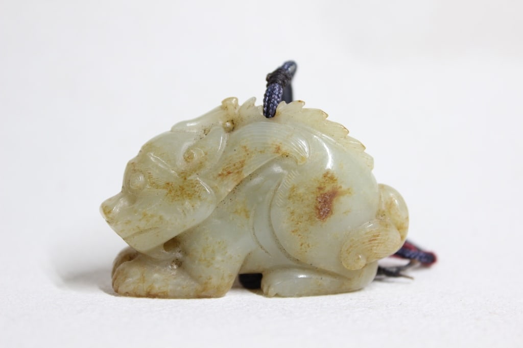 Chinese Carved celadon jade Mythical Beast (1 of 7)