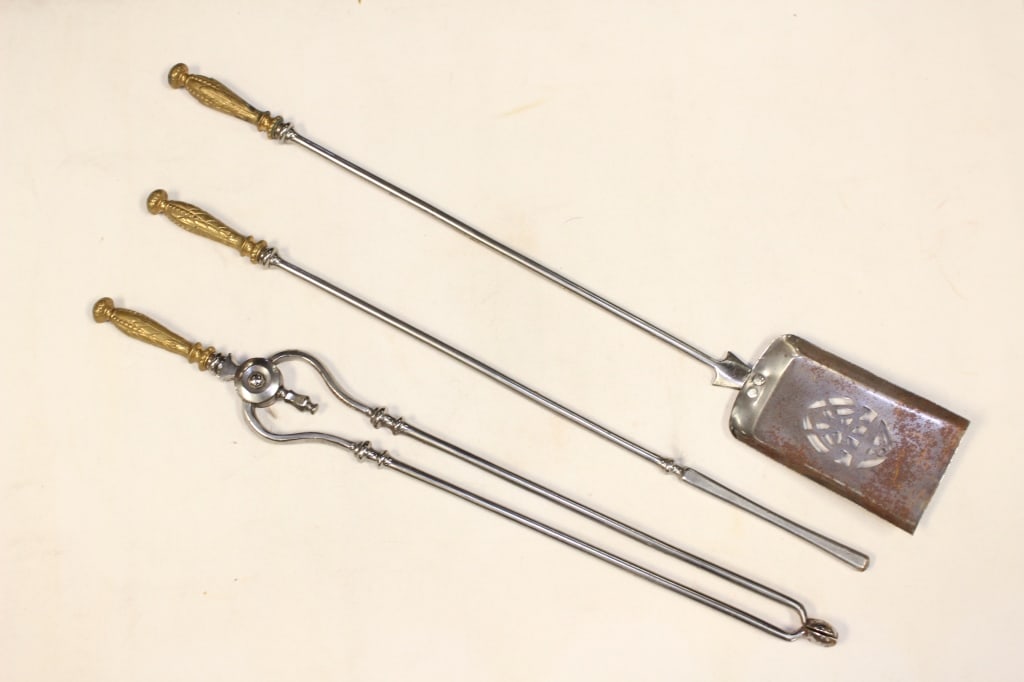 18th.C Steel and Bronze Fire Tool Set (1 of 5)