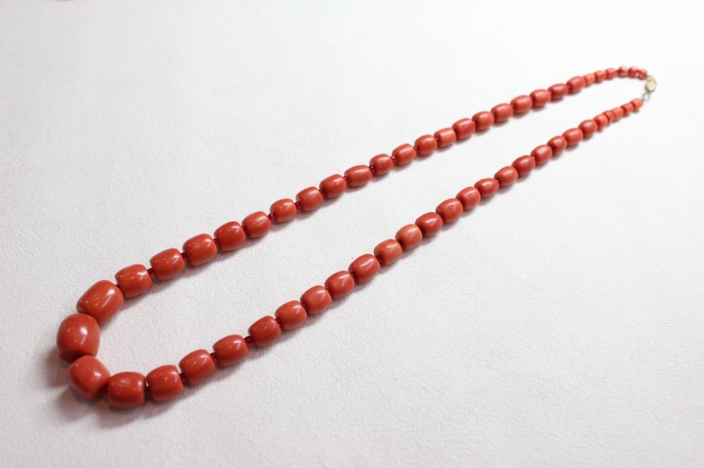 Graduated Red Coral Beads Necklace, (1 of 9)