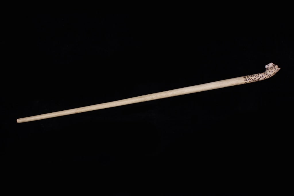 Hand-carved and painted Wooden Walking Stick (1 of 5)