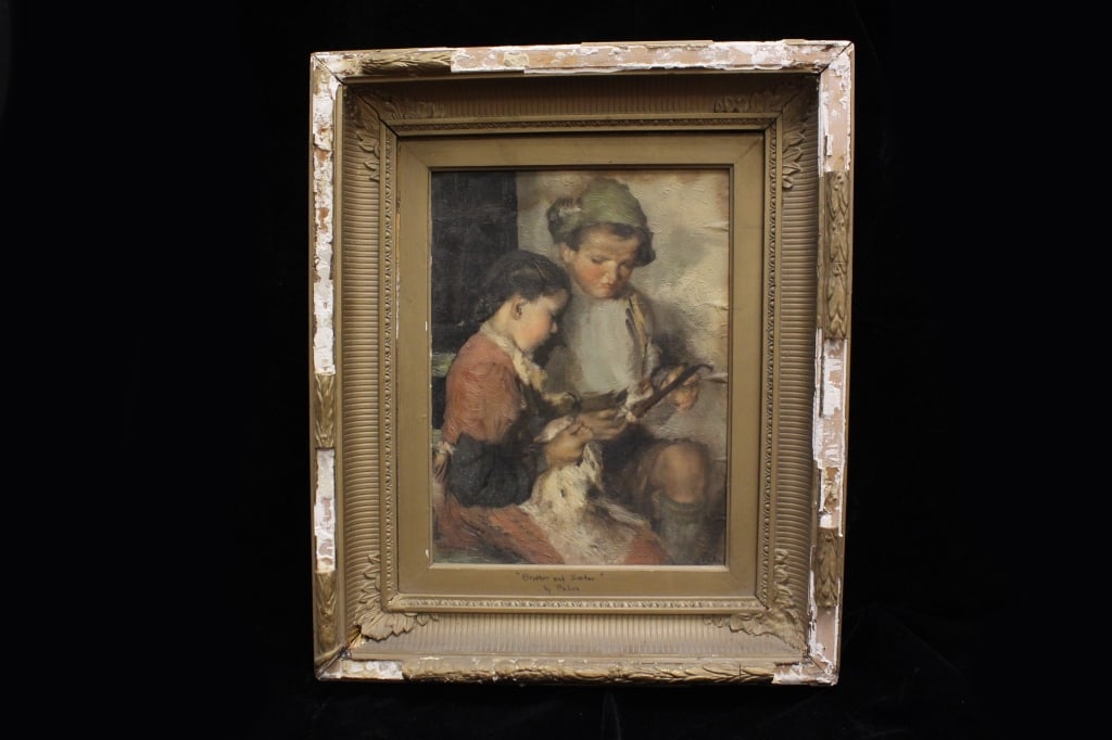 Oil on Canvas Painting Entitled"Brother and Sister (1 of 5)