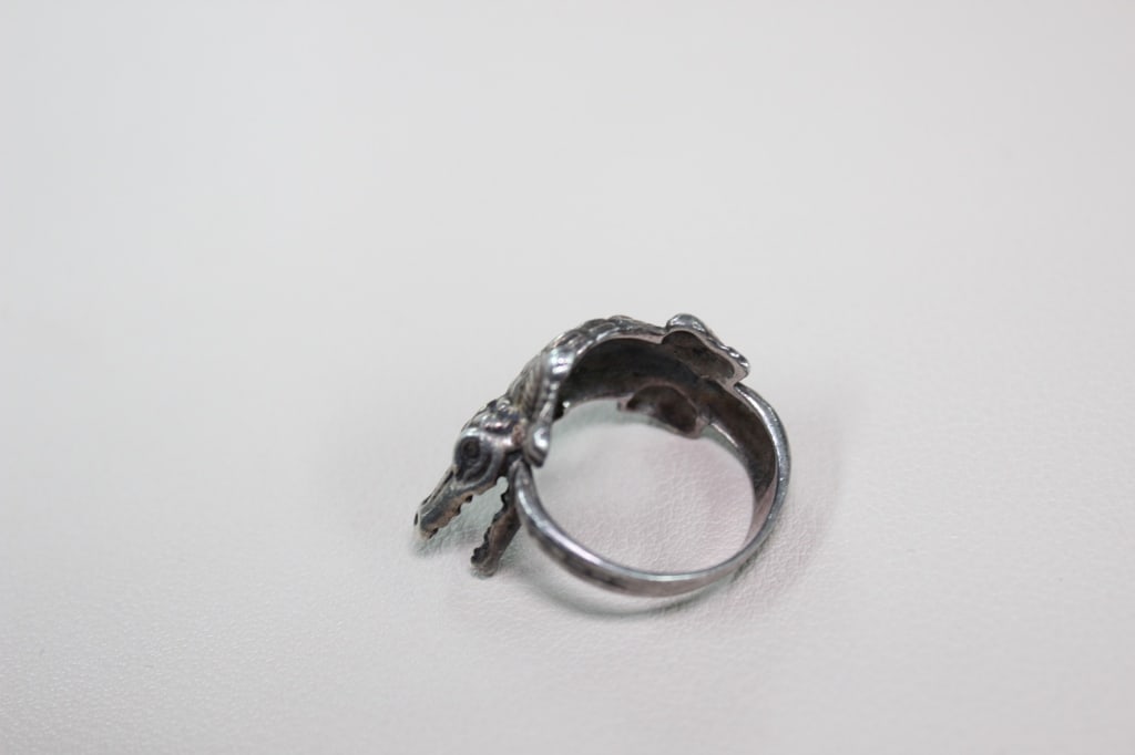 Silver Crocodile Wrap Ring - 3