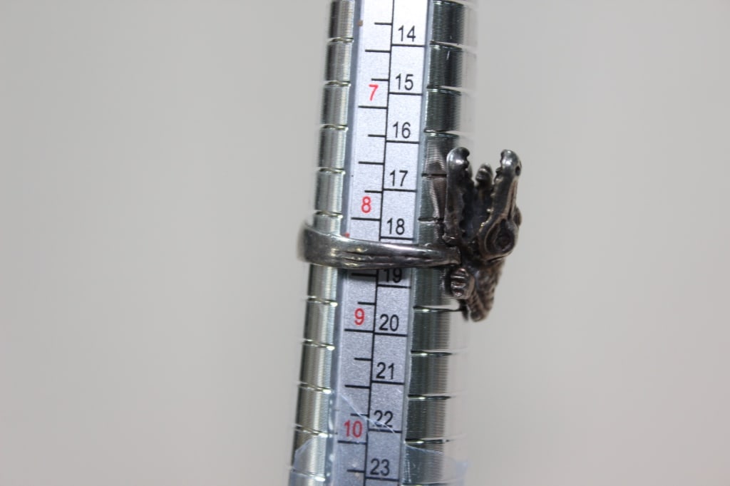 Silver Crocodile Wrap Ring - 8