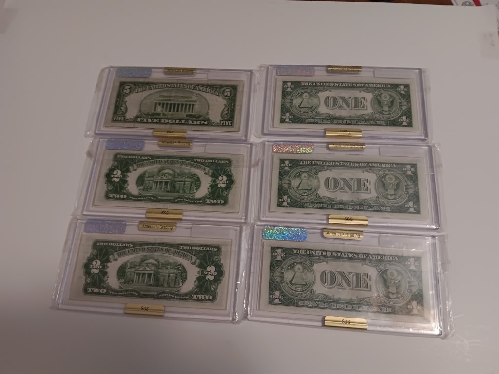 Six Authenticated and Graded U.S. Currency Notes - 4