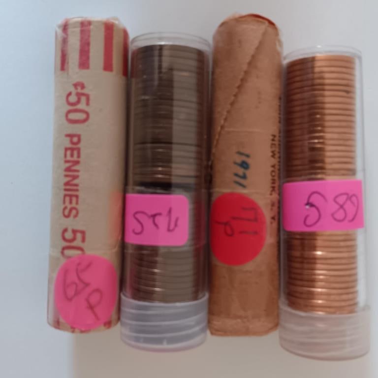 Four Rolls of Lincoln Memorial Cent (penny) (1 of 2)