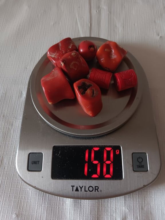 Eight Piece Coral Beads: Eight Piece Coral Beads