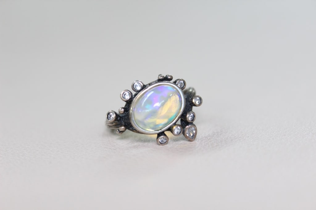 Handcrafted Oval Cabochon opal Ring (1 of 6)