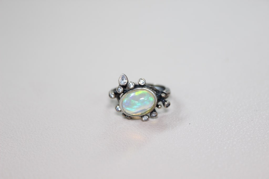 Handcrafted Oval Cabochon opal Ring - 3