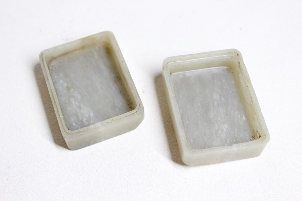 Chinese Carved Jade Rectangular Cover Box, Mark - 5