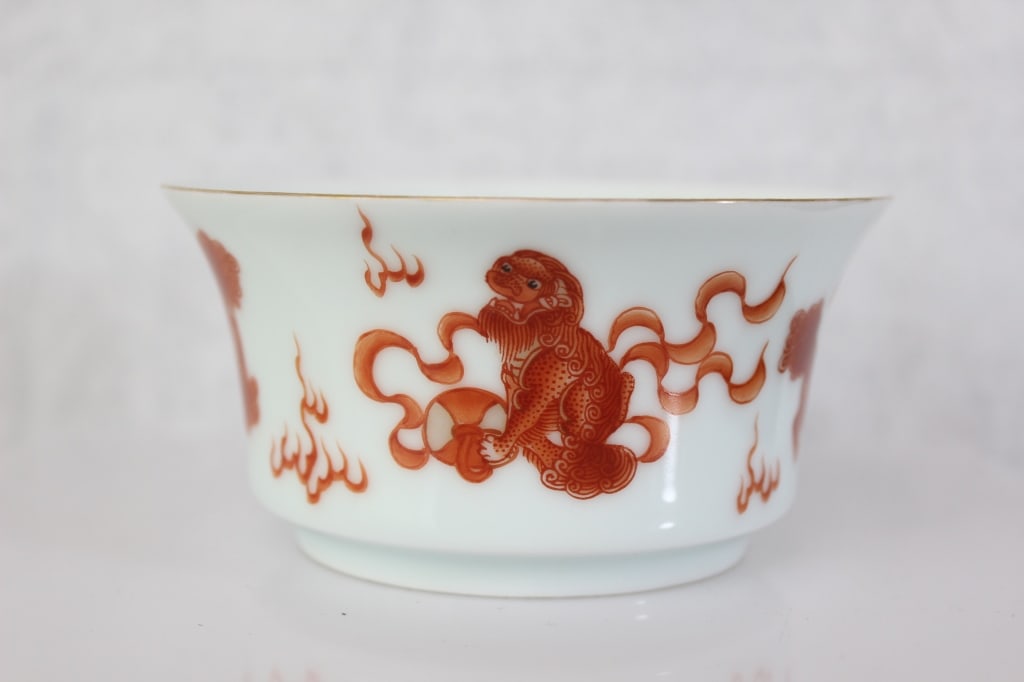 Chinese Copper-Red Glazed Porcelain Cup, Mark (1 of 6)