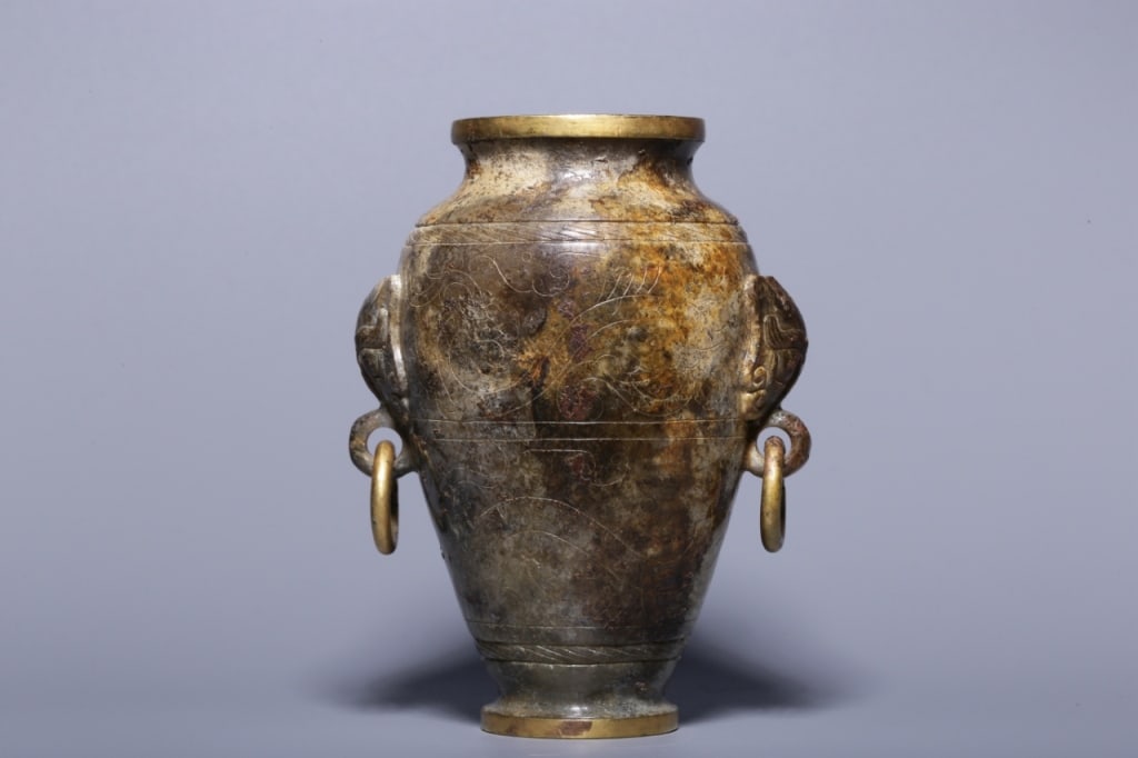 Chinese Archaic Jade Ritual Vase w Handles (1 of 9)