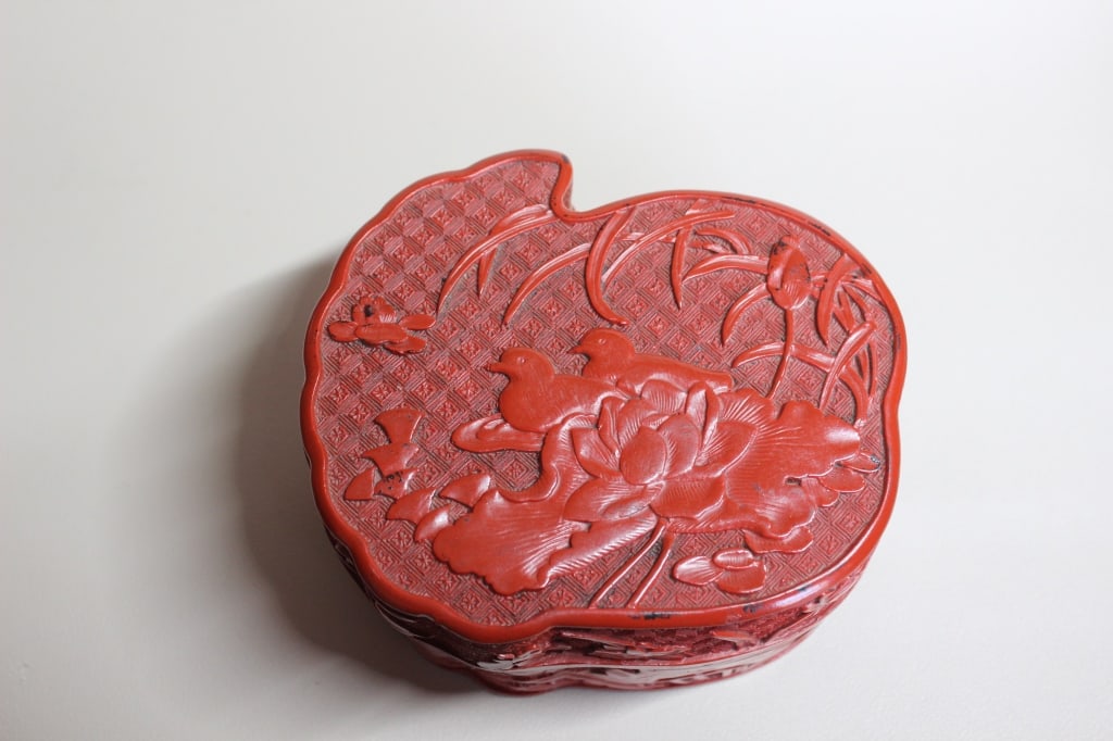 Chinese Carved Red Lacquer Box (1 of 7)