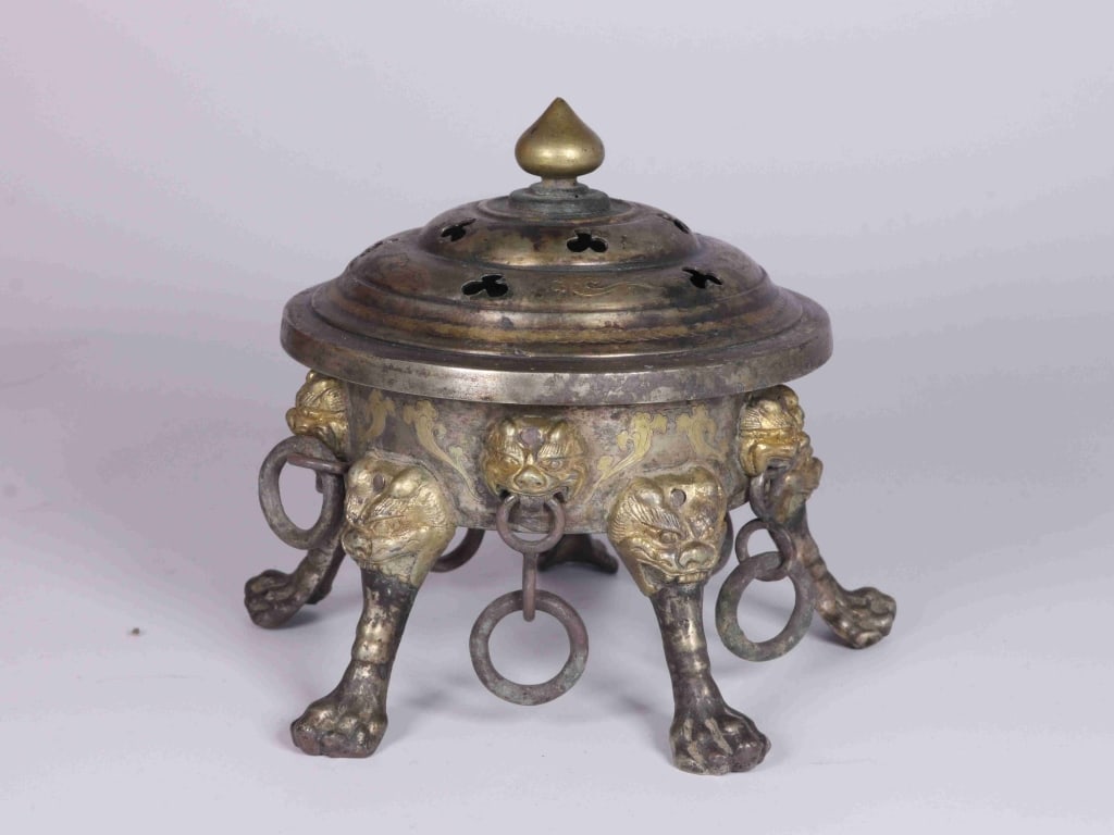 Chinese Gilt Silver Censer (1 of 9)