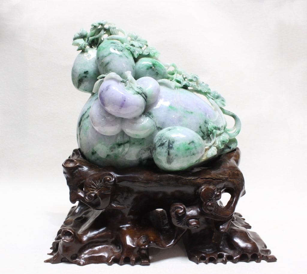 Chinese Carved Jadeite Boulder Sculpture (1 of 6)