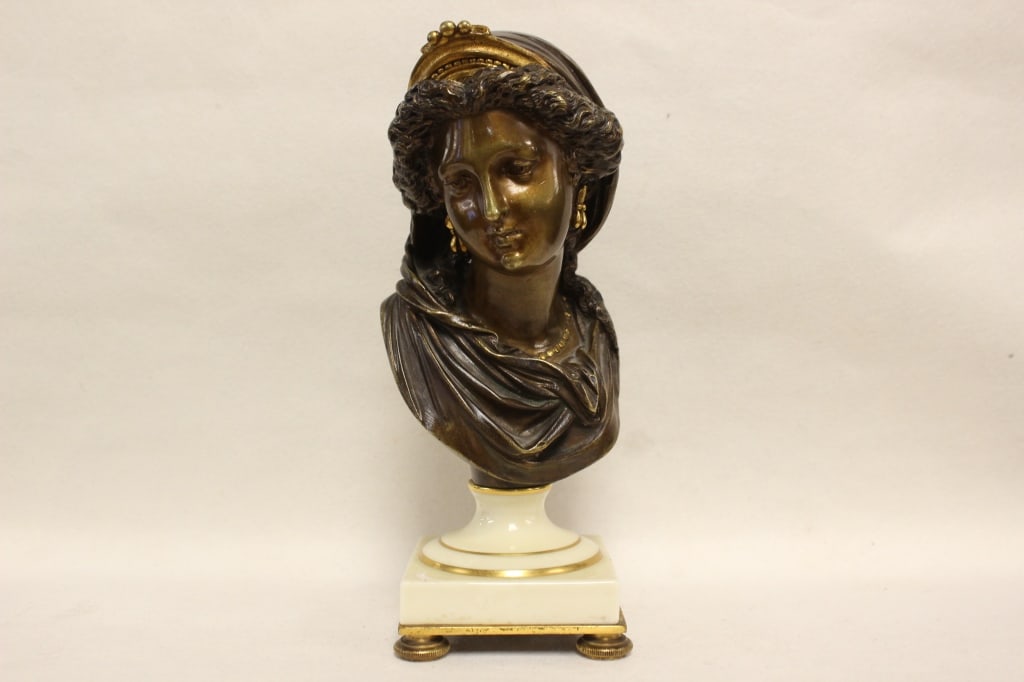 19th-century French Bronze Bust,signed "A.Carrier" (1 of 8)