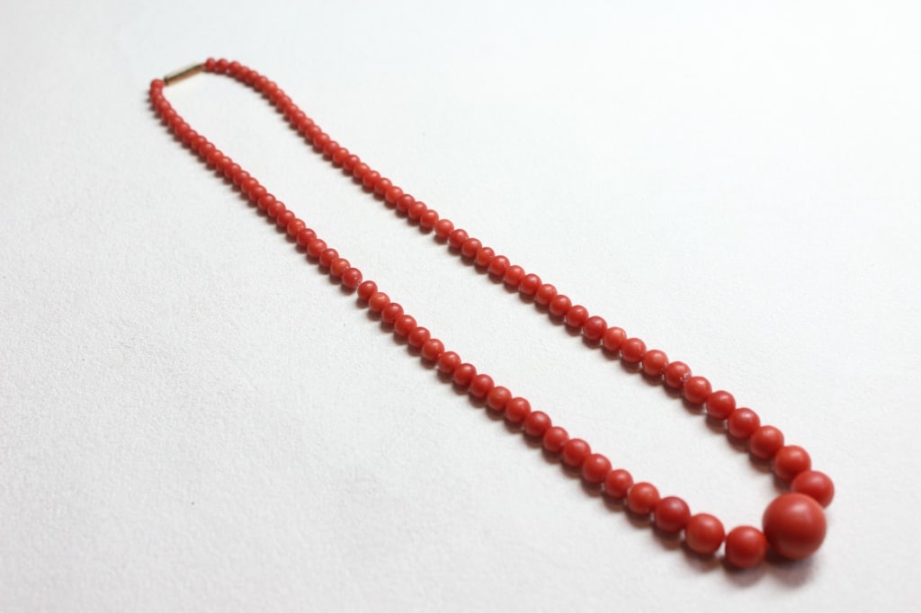 Graduated Red Coral Beads Necklace, (1 of 5)