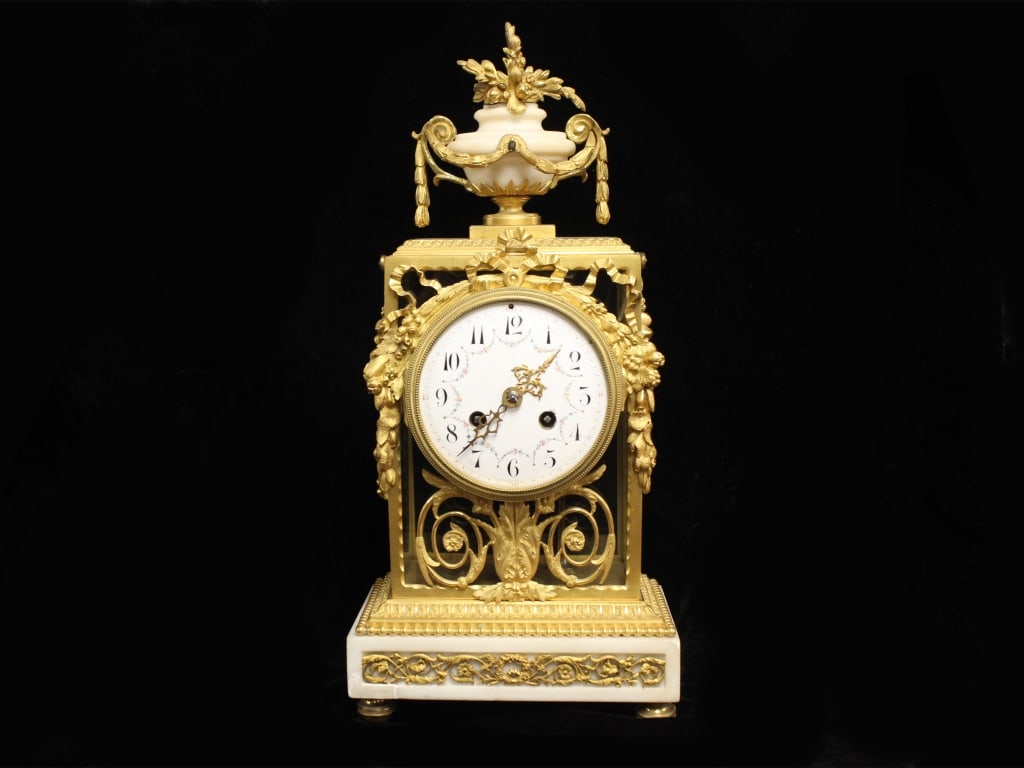 Ornate Gilt Bronze,Glass and Marble Mantel Clock (1 of 10)