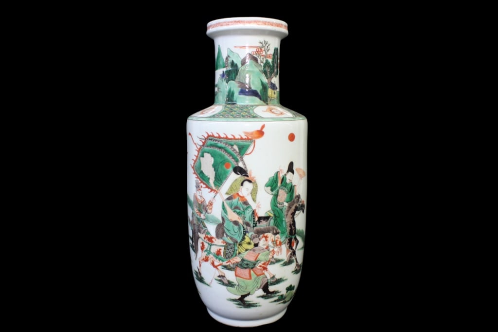 Chinese Famille Verte Glazed Porcelain Vase (1 of 9)