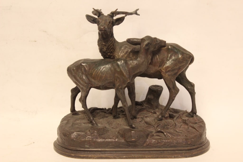 Good Bronze Group,Signed"A.Dubuccan, 1870" (1 of 8)