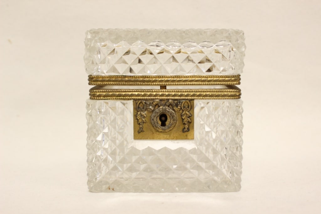 Antique French Baccarat-style cut crystal Casket (1 of 8)