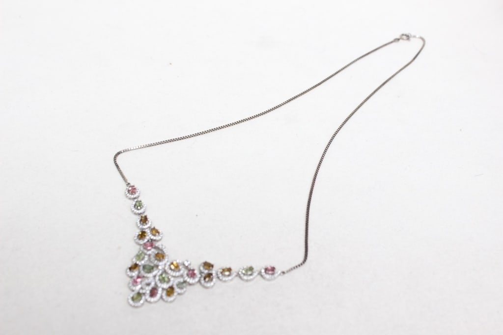 multi-color gemstone statement necklace - 4