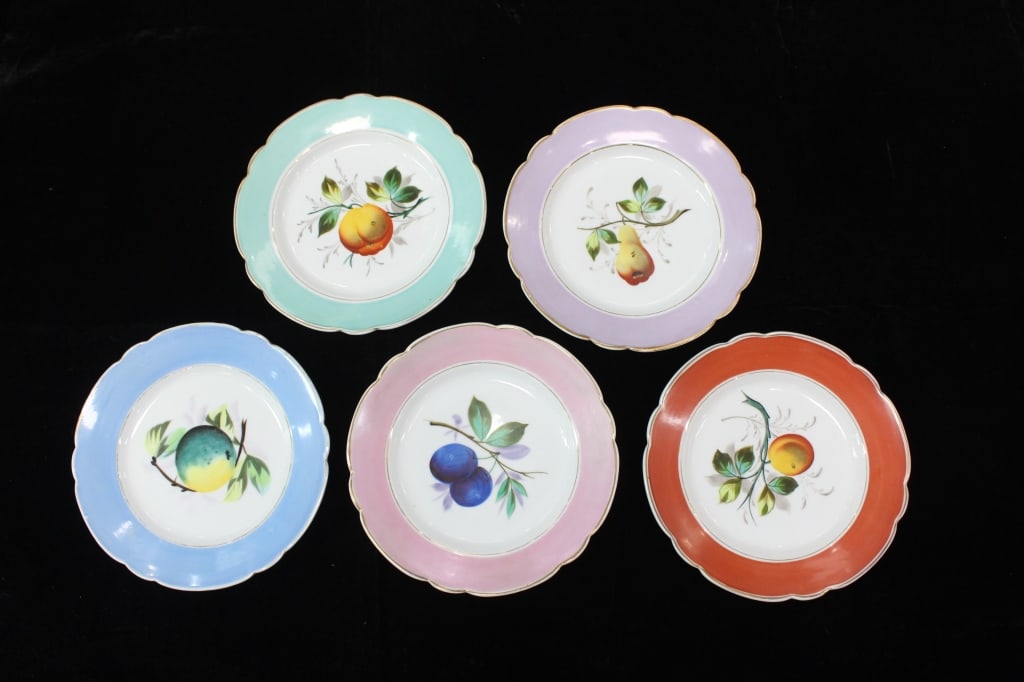 Set of Five Hand Paint Dessert Plates (1 of 5)
