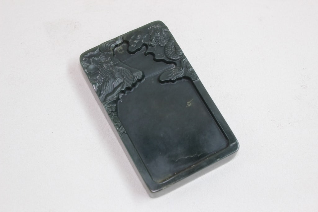 Chinese Spinach Jade Inkstone - 2