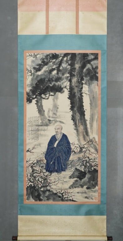 Chinese Ink Color Landscape Hanging Scroll: Chinese Ink Color Hanging Scroll,Signed Dimension: 130x 69cm W