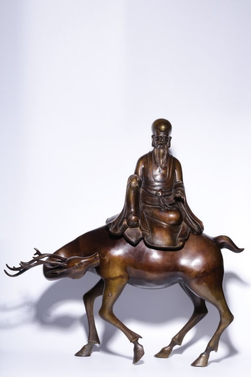 Chinese Bronze Sculpture Incense Burner: Dimension: 60.5cm H x 59cm x 15cm.