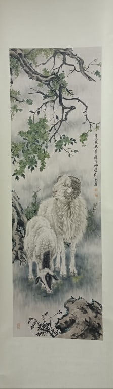 Chinese Ink Color Hanging Scroll,Signed: Dimension: 153X48cm.