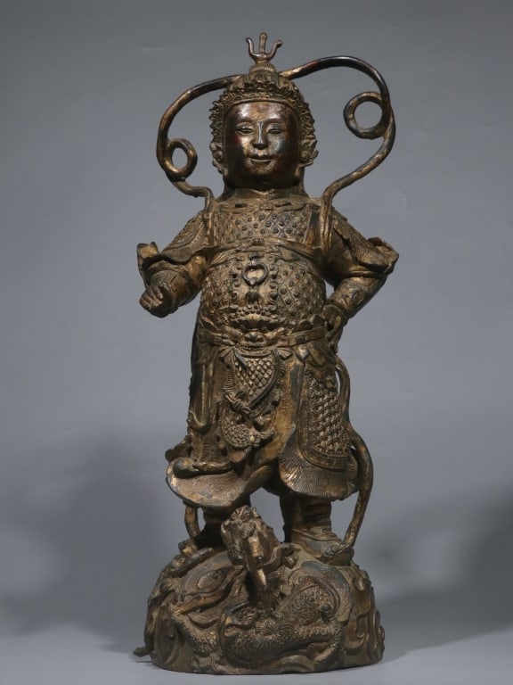 Chinese Gilt Bronze Statue of Wei Tuo (1 of 9)