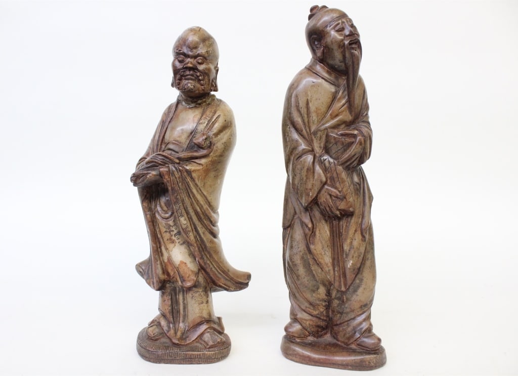 Two Vintage Chinese Soapstone Carved Scholar (1 of 7)