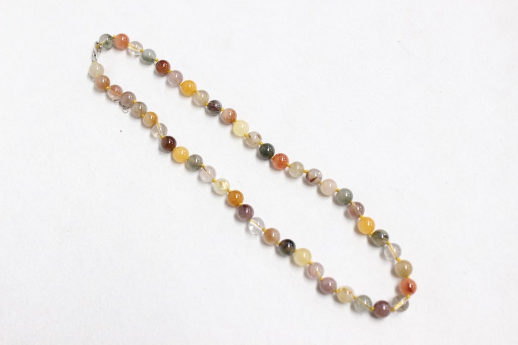 Multicolored Rutilated Quartz Necklace: Multicolored Rutilated Quartz Necklace