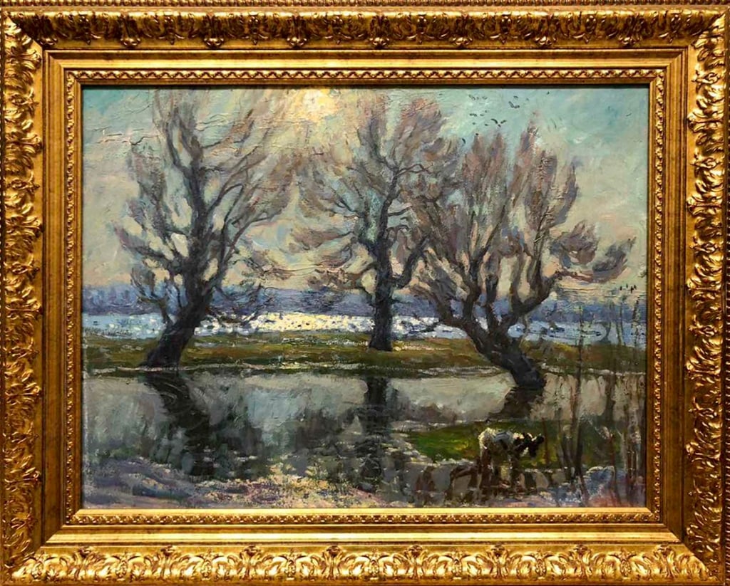 Oil painting Future champion Maksimenko Mykola: Oil painting Future champion Maksimenko Mykola. "?GS 240*** ABOUT THIS PAINTING **** TITLE: ""Natural landscape""* ARTISTS: Maksimenko Mykola* SIZE: 50x66 cm/'19.68x25.98 inches' * MEDIUM: oil, cardbo
