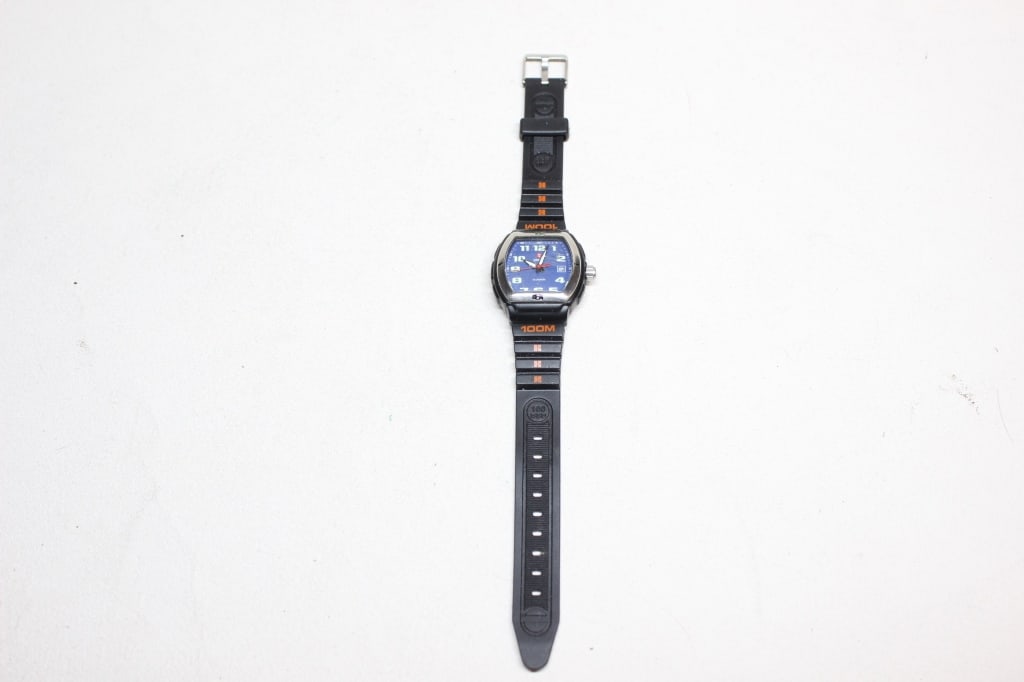 Michele Sport Aluminum watch: Michele Sport Aluminum watch, likely from the late 1990s or early 2000s. Known for its bold "cushion" case and industrial aesthetic, this specific model features a distinctive blue aluminum case