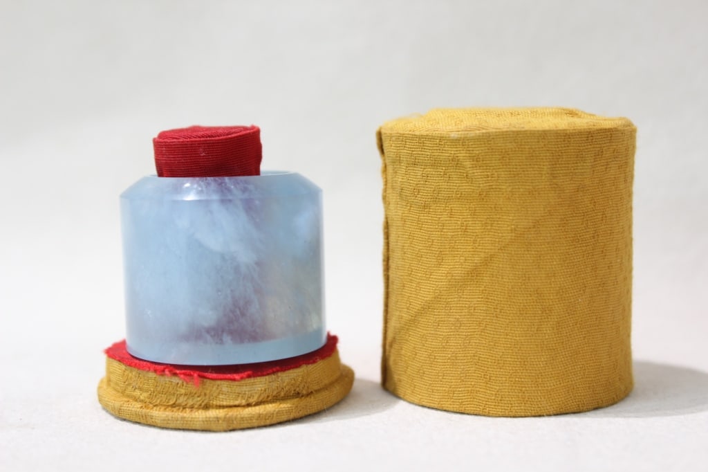 Chinese Aquamarine Carved Thumb Ring w Case (1 of 6)