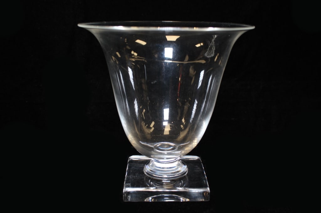 Clear Crystal Pedestal Vase (1 of 4)