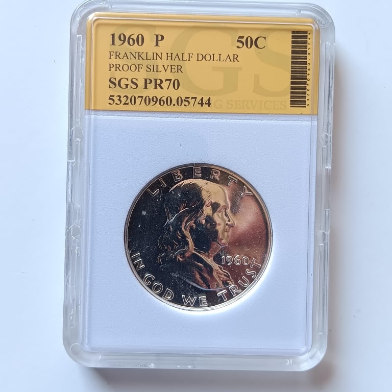 1960-P SGS PR 70 Franklin Silver Half Dollar (1 of 5)