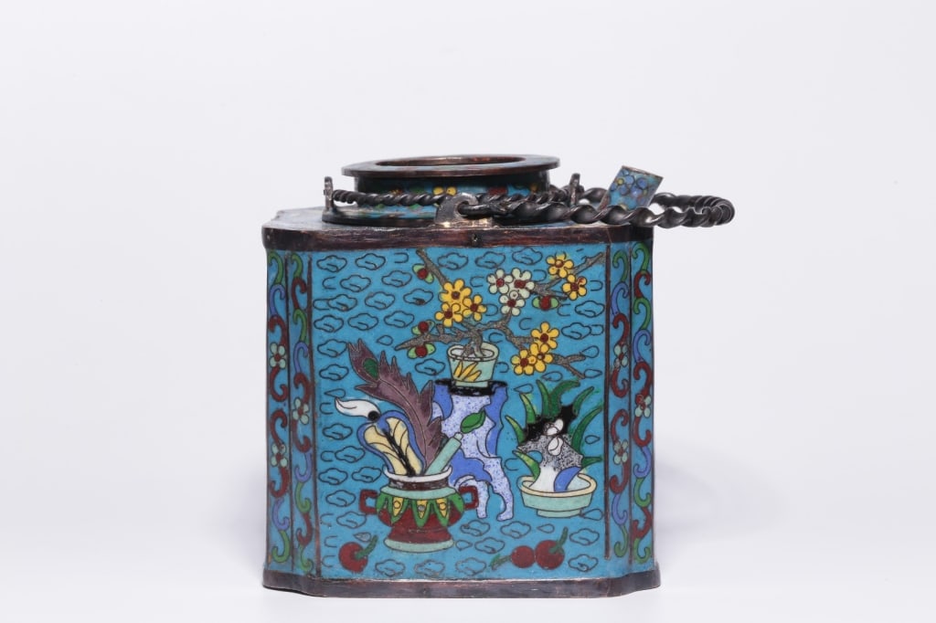 Chinese Cloisonné Enamel Pot (1 of 7)