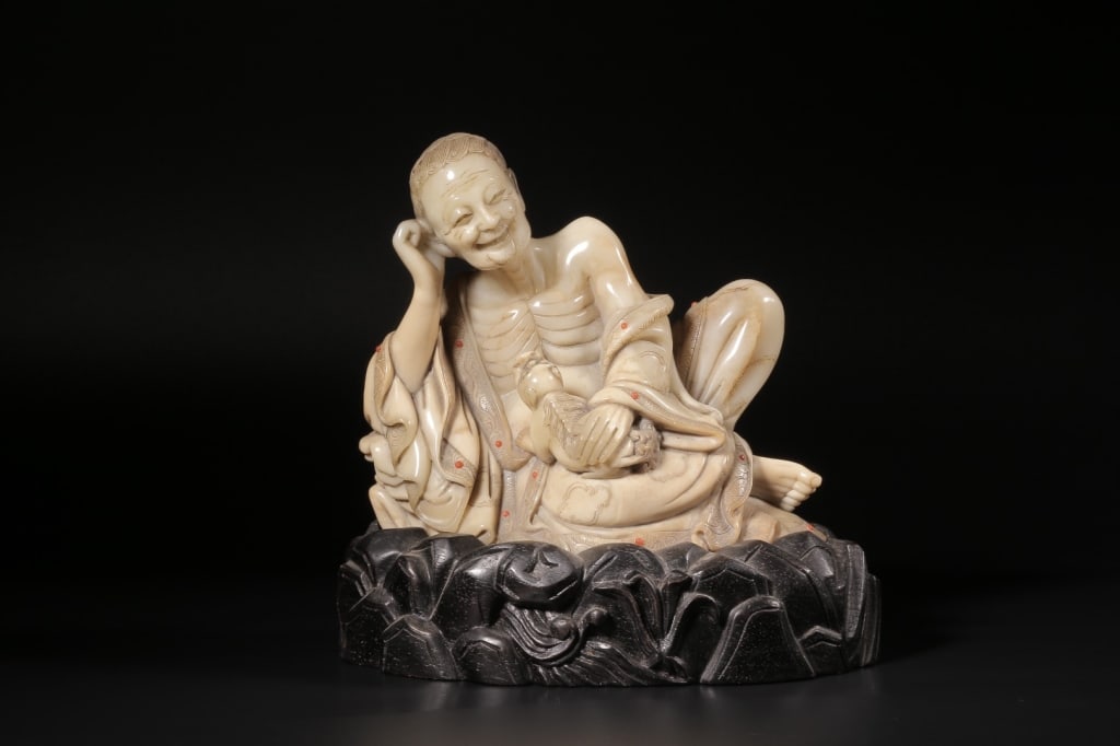 Chinese Soapstone Carved Luohan Figural (1 of 9)