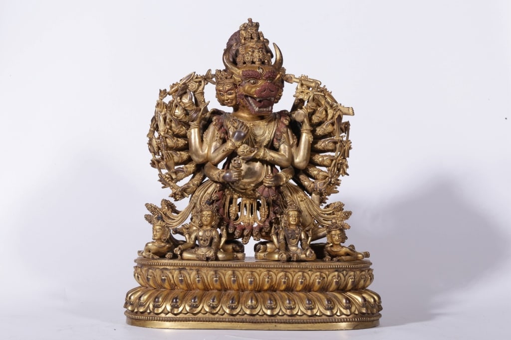 Chinese Gilt-bronze figure of the wrathful deity (1 of 14)