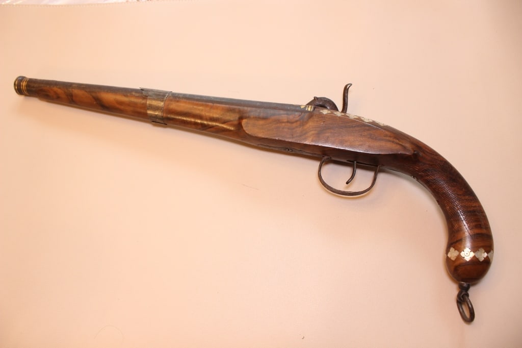 19th.C percussion cap muzzleloading pistol - 3
