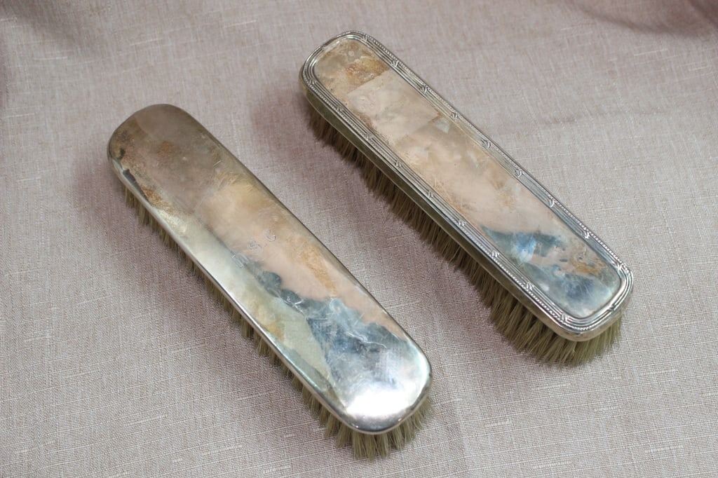 Antique Brush with Solid Sterling Silver Handle - 6