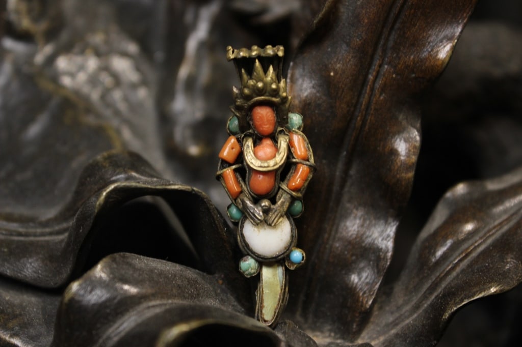 Mid-20th.C Tibetan Figural Pin (1 of 7)