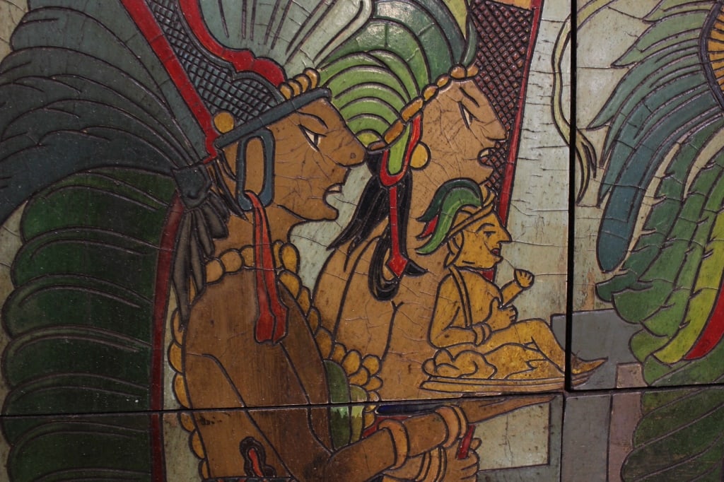 Mesoamerican procession tile mural panel - 5