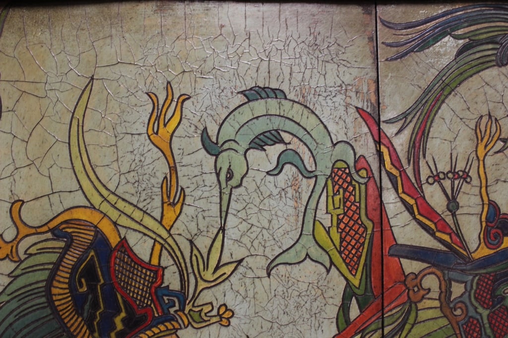 Mesoamerican procession tile mural panel - 6