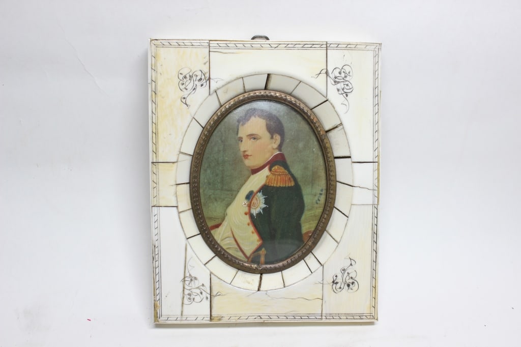 Antique French Napoleonic portrait miniature of Em (1 of 4)