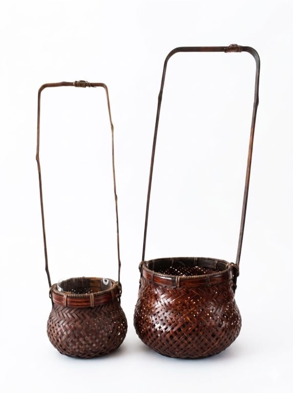 Traditional Japanese Woven Bamboo Flower Baskets (1 of 5)