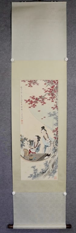 Chinese Ink Color Painting,Signed: Dimension : 93X34cm