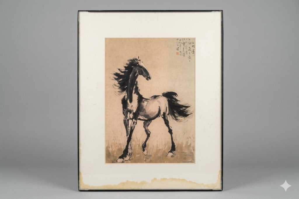 Framed Chinese artwork of a Horse (1 of 3)